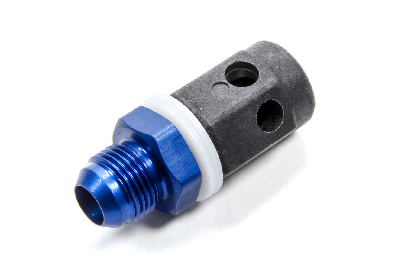 Roll Over Valve - Vent - Internal - Check Valve - 10 AN Male Inlet - Nylon Washers - Aluminum - Blue Anodized - Each