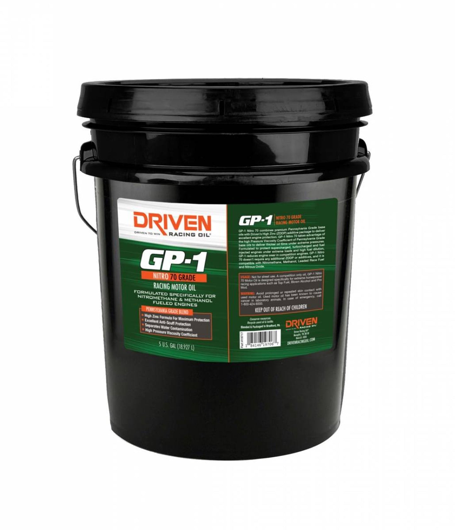 Motor Oil - GP-1 Nitro 70 - High Zinc - 70W - Semi-Synthetic - 5 gal Bucket - Each