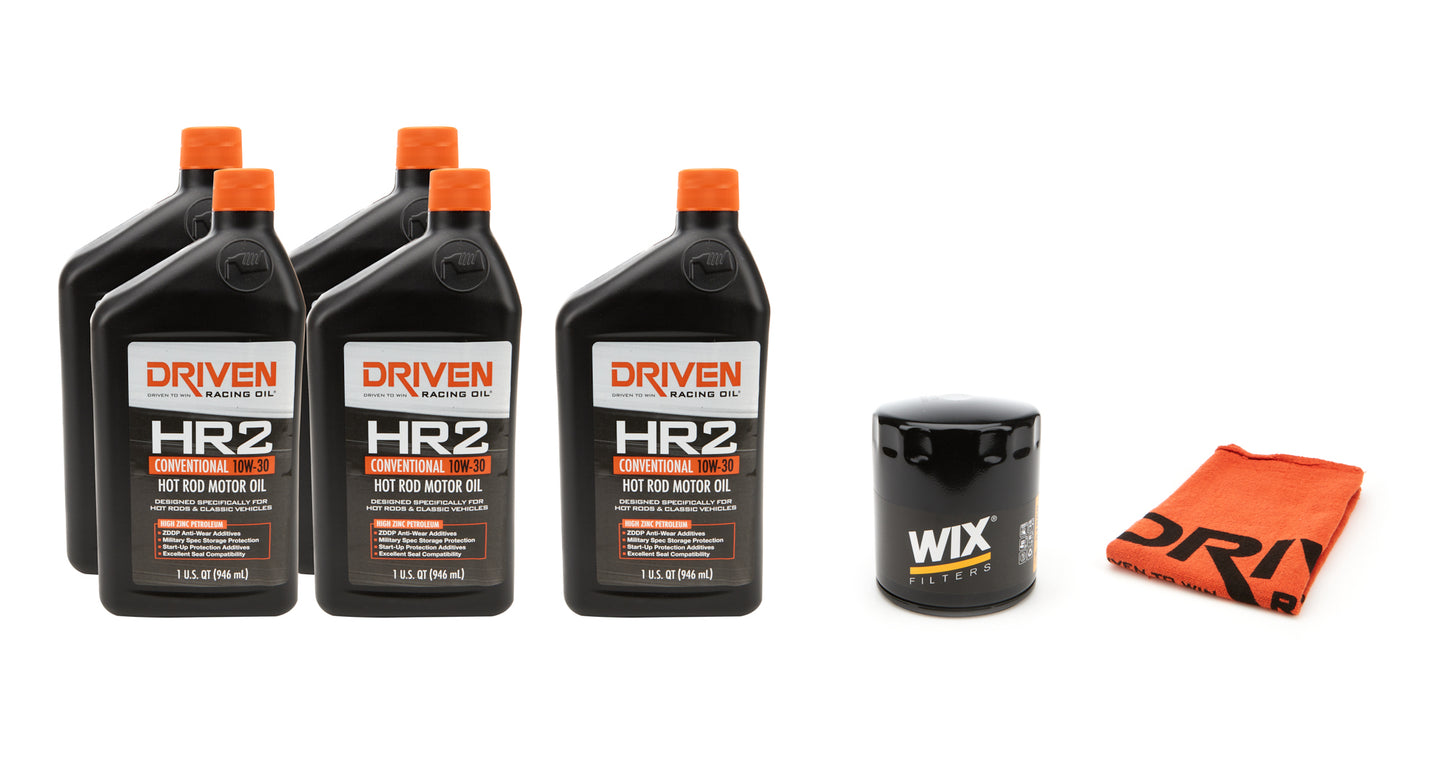 Motor Oil - HR2 - 10W30 - Conventional - Oil Filter Included - Five 1 qt Bottles - Chevy V8 1964-75 - Kit