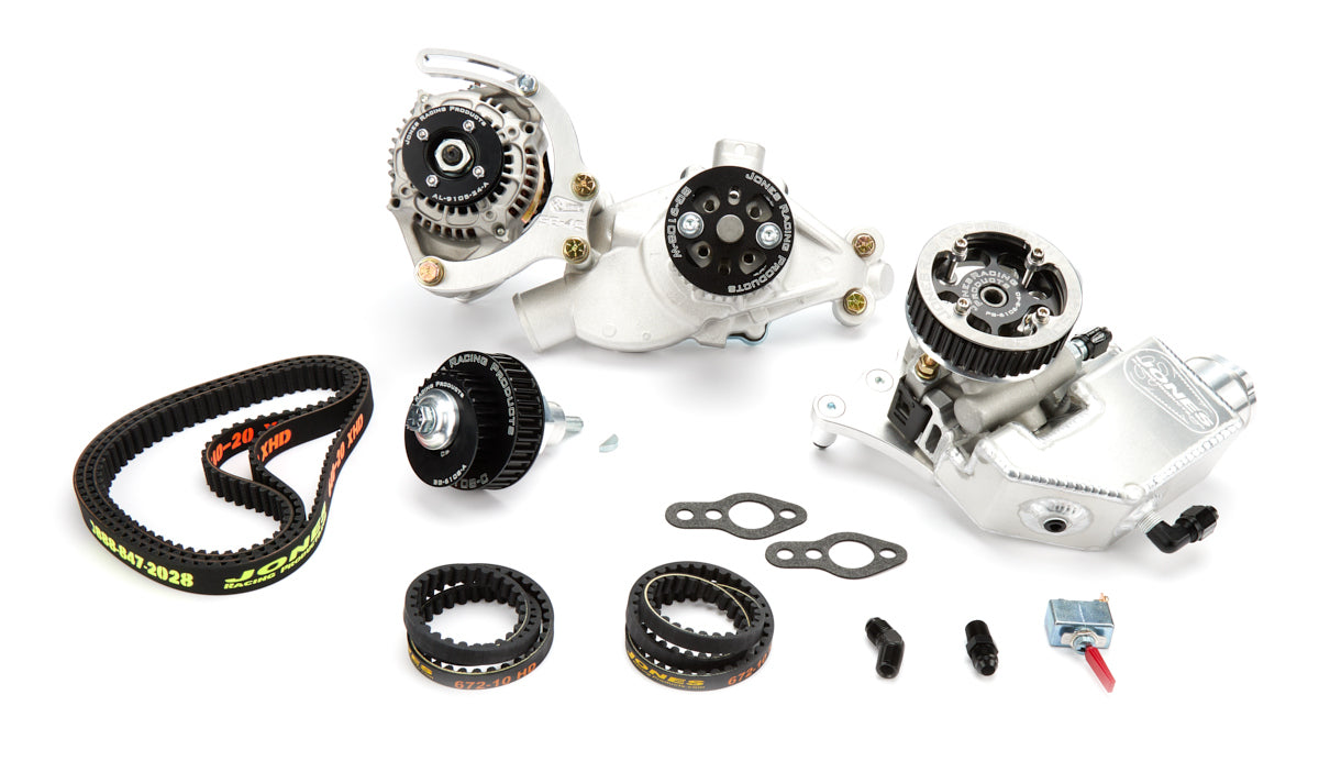 Pulley Kit - HTD - Aluminum - Black Anodized - Short Water Pump - Small Block Chevy - Kit