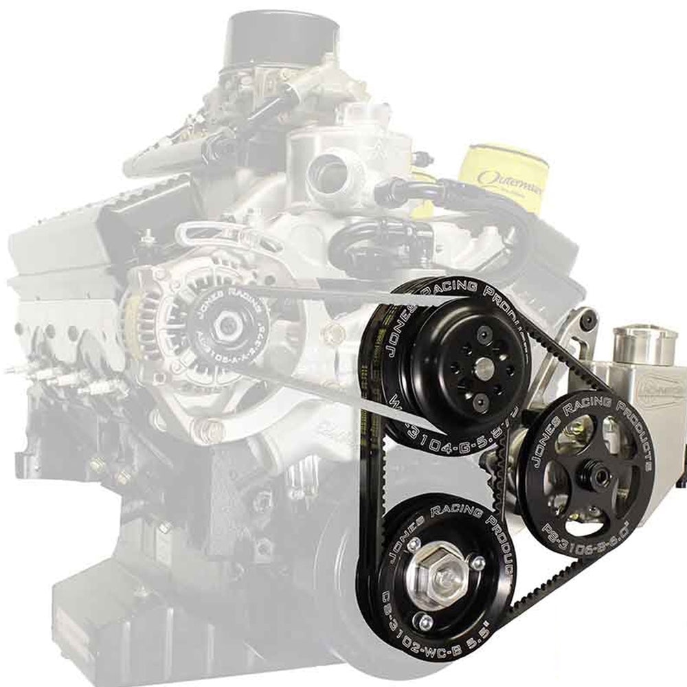 Pulley Kit - V-Belt - Water Pump / Power Steering - Aluminum - Small Block Chevy - Kit