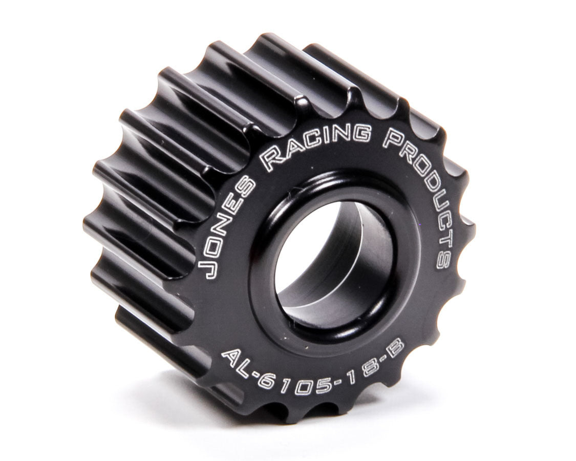 Alternator Pulley - HTD - 18 Tooth - 17 mm Bore - Aluminum - Black Anodized - Universal - Each