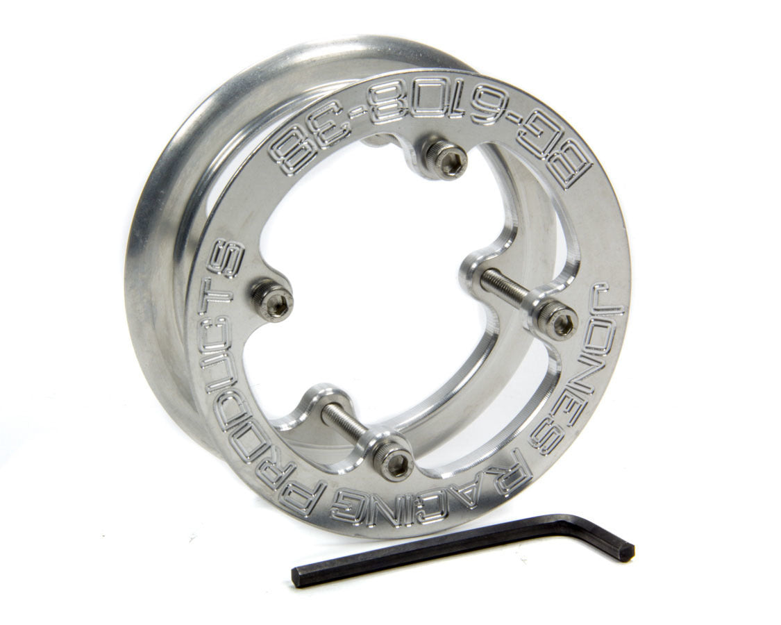Belt Guide - 1/4 in Thick - Bolt-On - Aluminum - Clear Anodized - 38 Tooth HTD Pulley - Each