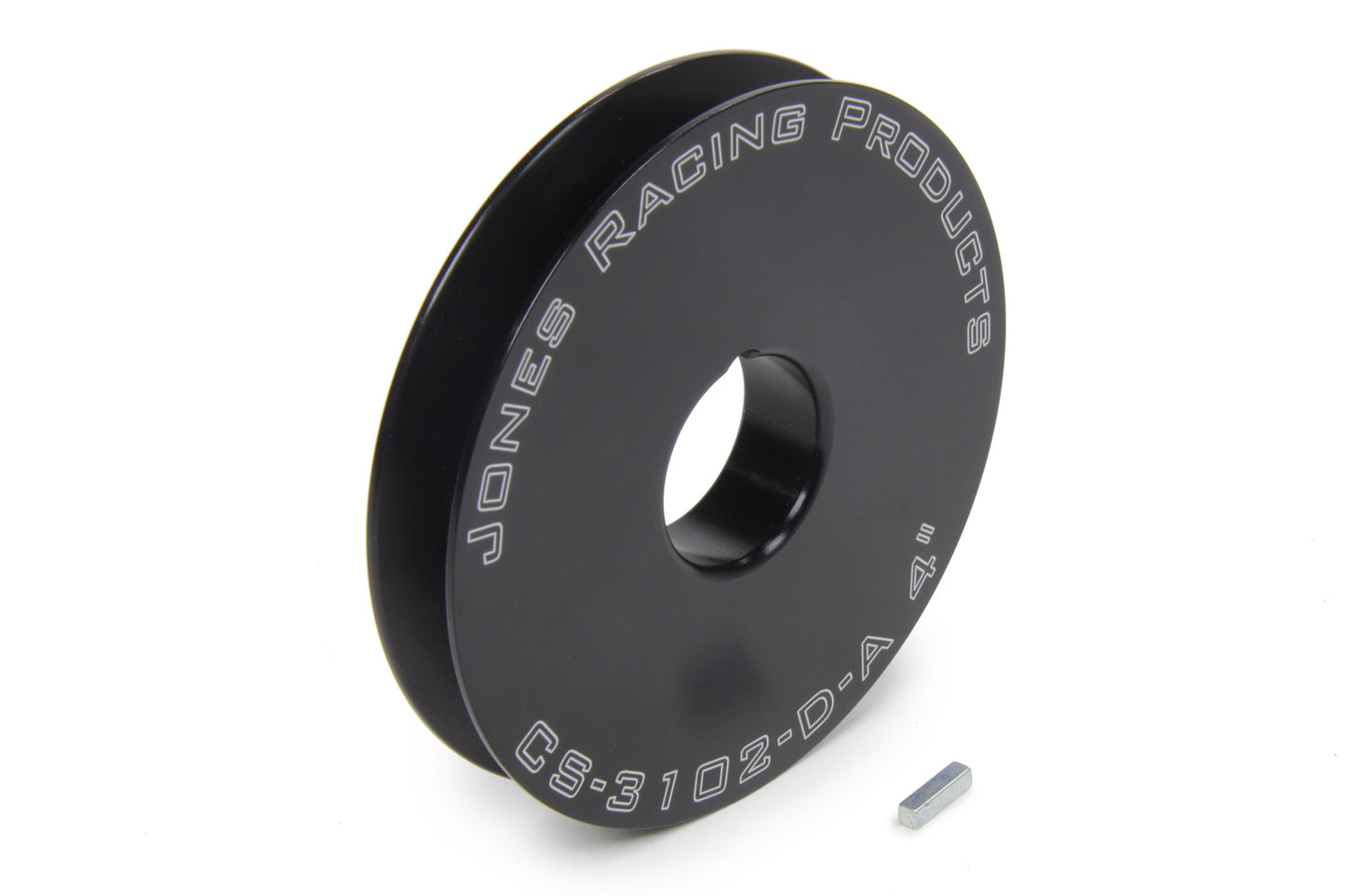 Crankshaft Pulley - V-Belt - 1 Groove - 4 in Diameter - 1-1/8 in Mandrel - 1/8 in Keyway - Billet Aluminum - Black Anodized - Universal - Each
