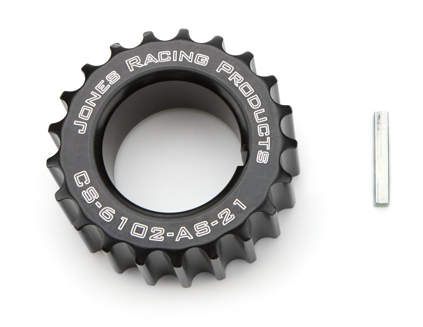 Crankshaft Pulley - HTD - 21 Tooth - 0.83 in Wide - 1-1/8 in Mandrel - 1/8 in Keyway - Aluminum - Black Anodized - Universal - Each