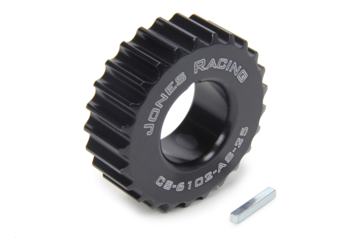 Crankshaft Pulley - HTD - 25 Tooth - 0.83 in Wide - 1-1/8 in Mandrel - 1/8 in Keyway - Aluminum - Black Anodized - Universal - Each