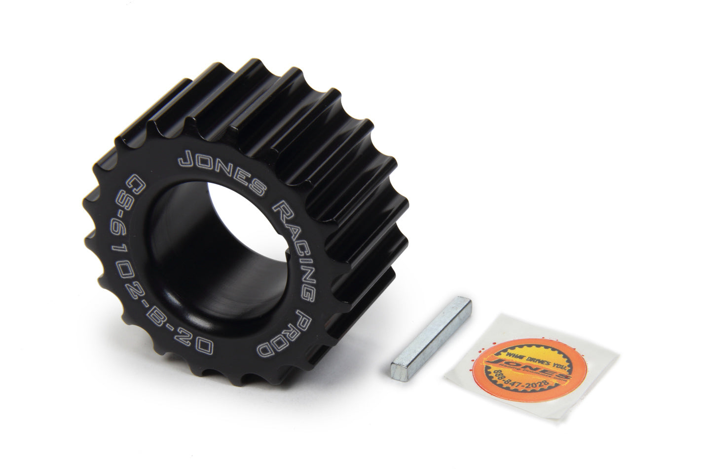 Crankshaft Pulley - HTD - 20 Tooth - 1 in Wide - 8 mm Pitch - 1 in Mandrel - 1/8 in Keyway - Aluminum - Black Anodized - Universal - Each