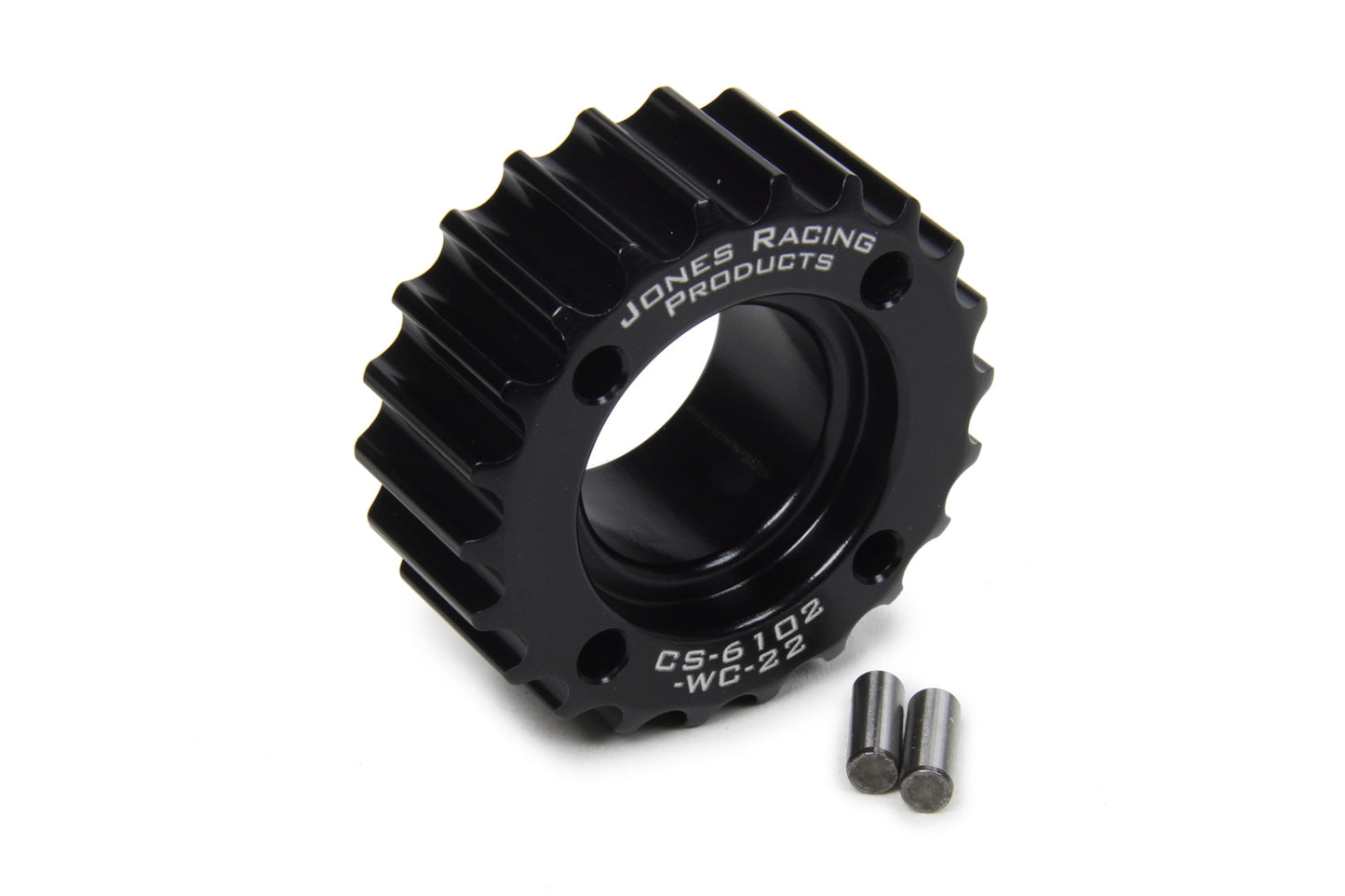 Crankshaft Pulley - HTD - 22 Tooth - 0.83 in Wide - 1 in Mandrel - 3/16 in ID - Dual Dowel Pin - Aluminum - Black Anodized - Universal - Each