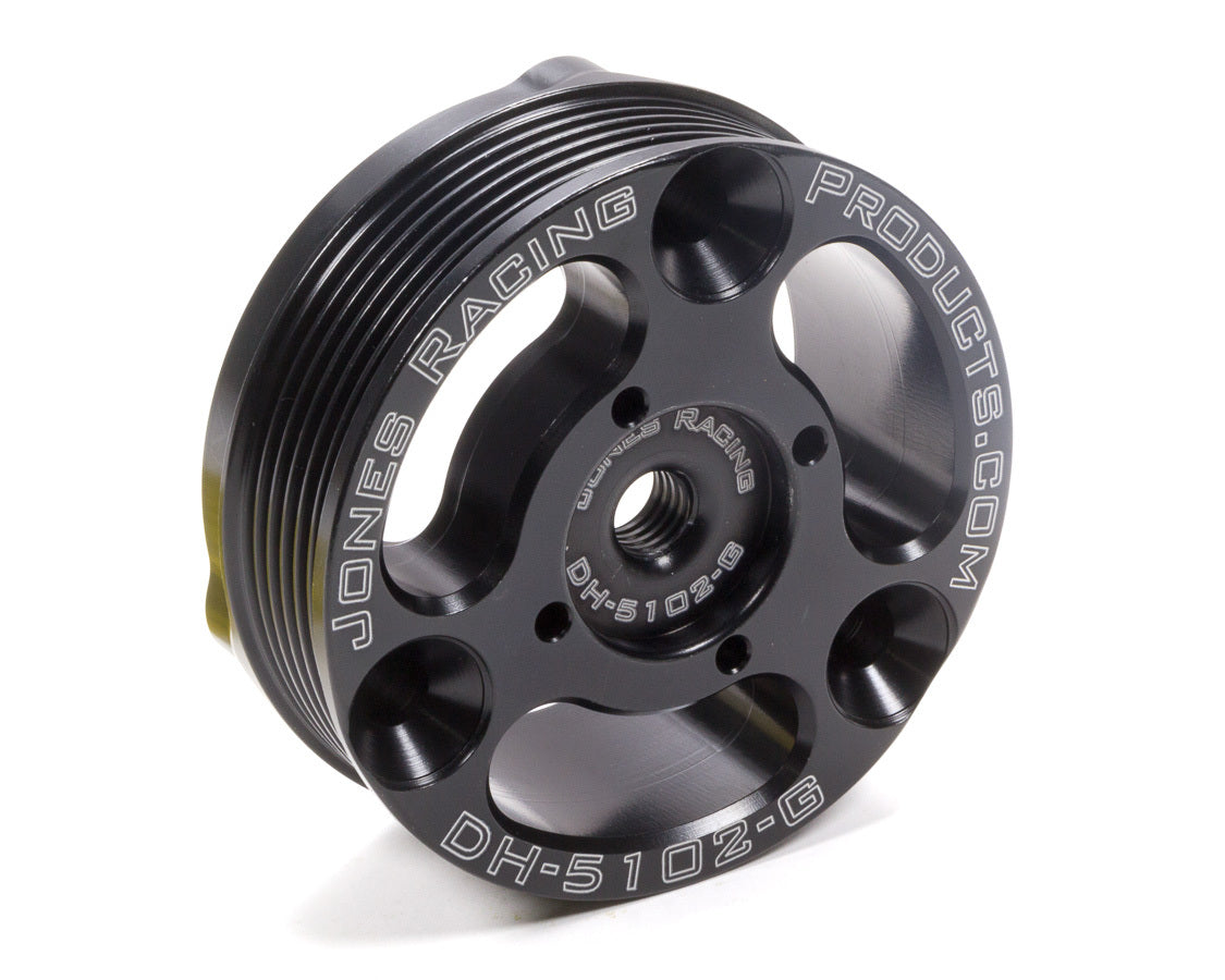 Crankshaft Pulley - Serpentine - Poly-V - 6-Rib - 4 in Diameter - Hardware Included - Aluminum - Black Anodized - Short Water Pump - Small Block Chevy - Each