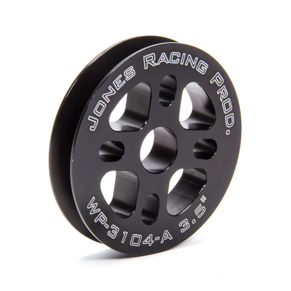 Water Pump Pulley - V-Belt - 1 Groove - 3.5 in Diameter - 15 mm Bore - Aluminum - Black Anodized - Universal - Each