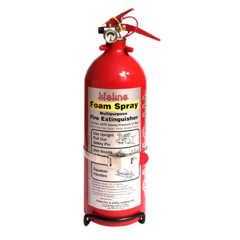 Fire Extinguisher - Lifeline AFFF Hand Held - Wet Chemical - Class AB - 1.75 L - Mounting Bracket - Steel - Red Paint - Each