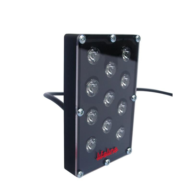 LED Accessory Rain Light - 3.94 x 2.44 in Rectangle - Red LED - Aluminum - Black Anodized - Each