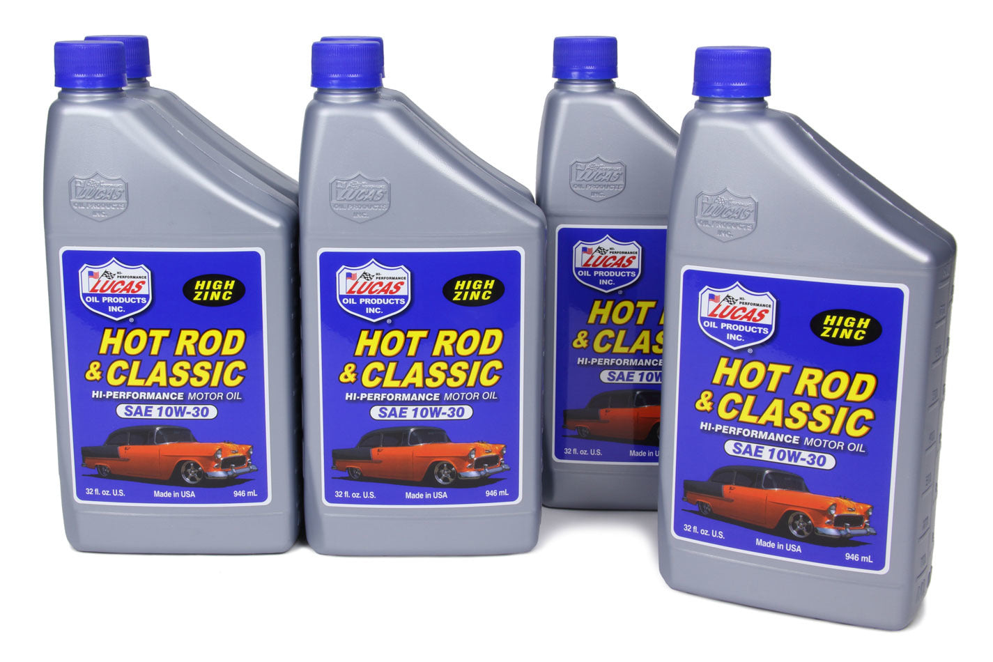 Motor Oil - Hot Rod and Classic Car - High Zinc - 10W30 - Conventional - 1 qt Bottle - Set of 6