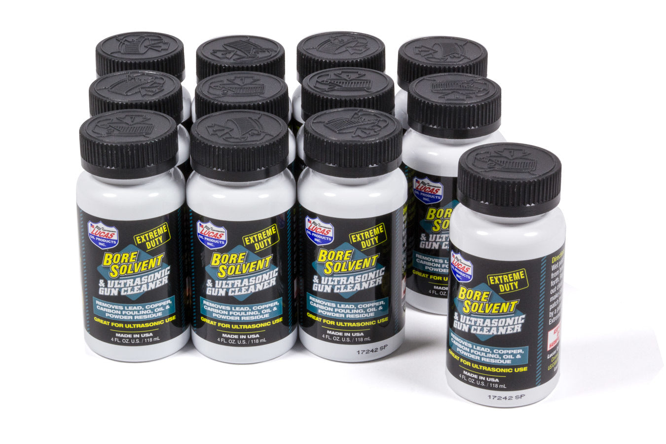 Gun Cleaner - Extreme Duty Bore Solvent & Ultrasonic Gun Cleaner - Cleaner / Protectant - Grape Scent - 4 oz Bottle - Set of 12