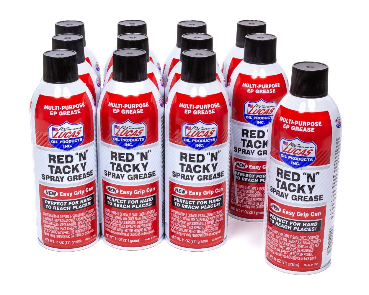 Grease - Red N Tacky - Red Lithium - 11 oz Aerosol Can - Set of 12
