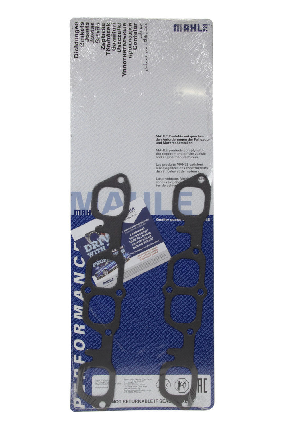 Engine & Accessories Header / Manifold Gasket - 1.800 x 1.600 in Rounded Rectangle Port - Steel Core Graphite - Small Block Chevy - Pair