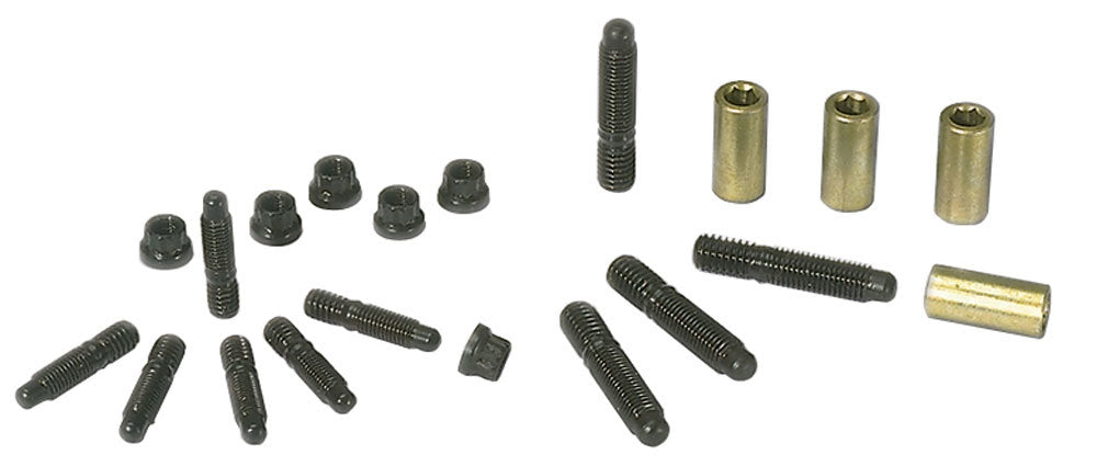 Oil Pan Stud - 12 Point / Allen Head Nuts - Bullet Nose Stud - Grade 8 - Steel - Black Oxide - Small Block Chevy - Kit