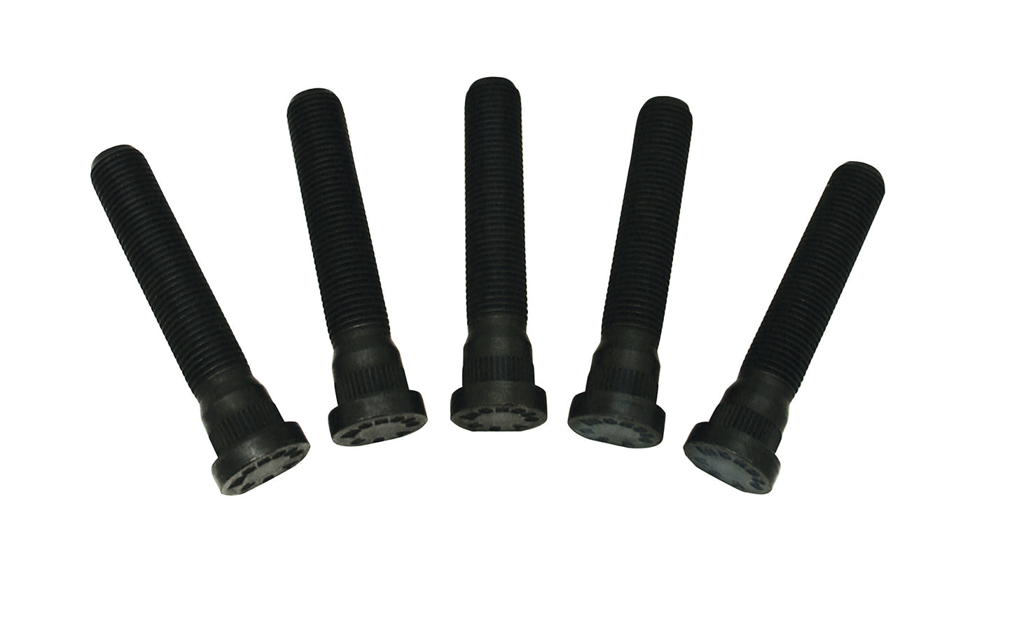 Wheel Stud - 14 mm x 1.50 Thread - 3 in Long - 0.625 in Knurl - Steel - Black Oxide - Set of 5