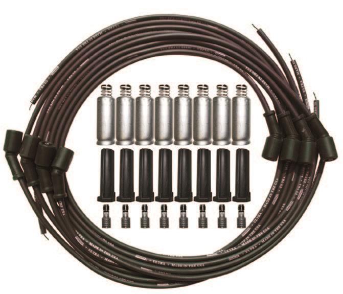 Spark Plug Wire Set - Ultra - Spiral Core - 8 mm - Black - 135 Degree Plug Boots - Factory Style Boots - GM LS-Series - Kit