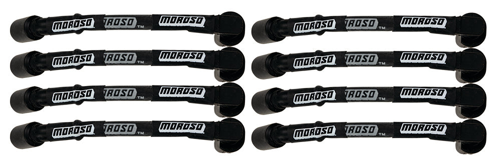Spark Plug Wire Set - Ultra - Spiral Core - 7 mm - Sleeved - Black - 90 Degree Plug Boots - Factory Style Boots - 9.75 in Long - GM LS-Series - Kit