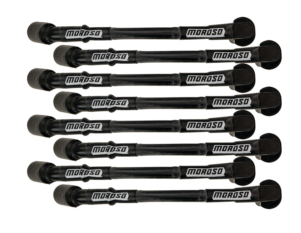 Spark Plug Wire Set - Ultra - Spiral Core - 7 mm - Sleeved - Black - 90 Degree Plug Boots - Factory Style Boots - 11.00 in Long - GM LS-Series - Kit
