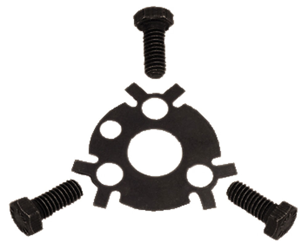 Camshaft Gear Bolt Kit - 5/16-18 in Thread - Retaining Plate included - Grade 8 - Steel - Black Oxide - Chevy V8 - Kit