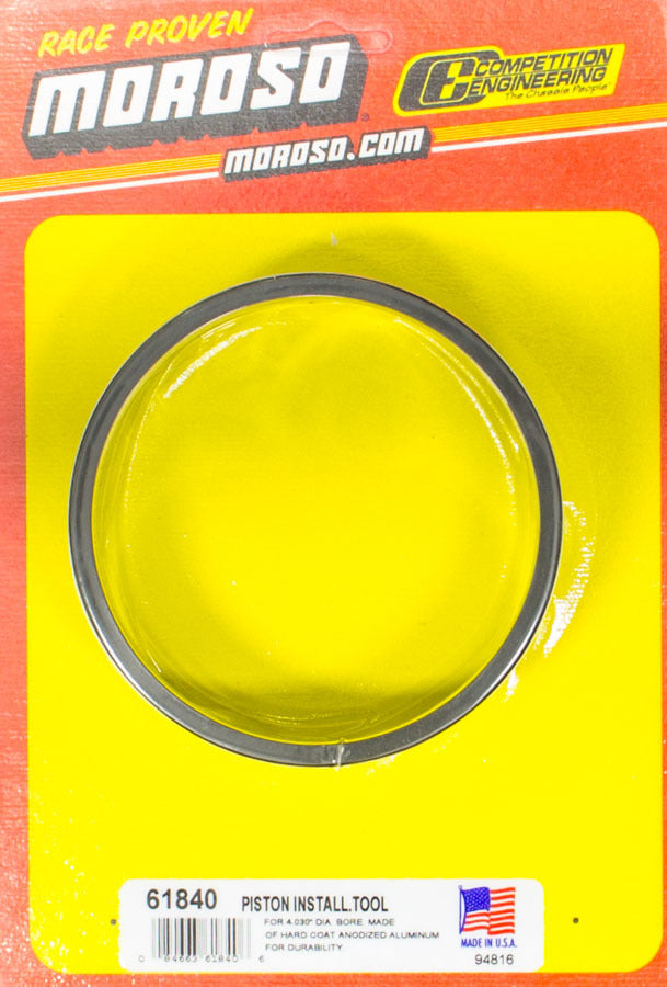 Piston Ring Compressor - 4.030 in Bore - Tapered - Billet Aluminum - Black Anodized - Each
