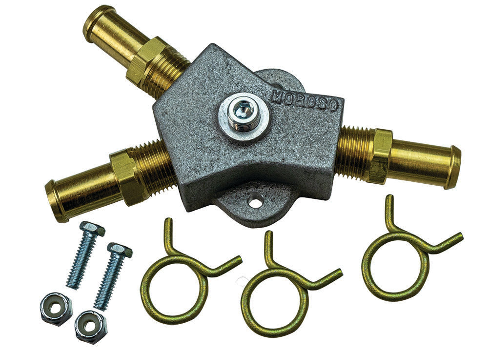 Fuel Block - Three 1/2 in Hose Barb - 1/8 in NPT Female Port - Aluminum - Kit