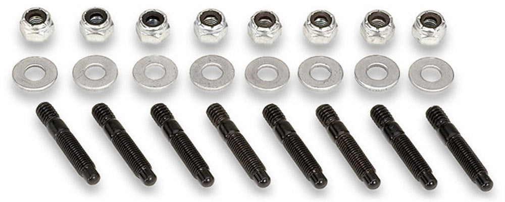 Valve Cover Fastener - Stud - 1/4-20 in Thread - 1.500 in Long - Hex Nuts - Steel - Zinc Oxide - Set of 8