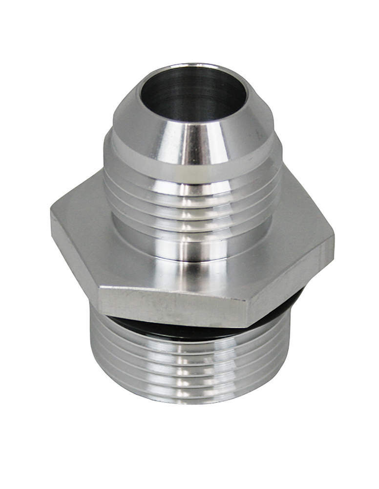 Fitting - Adapter - Straight - 1-1/4-12 in Male O-Ring to 12 AN Male - Aluminum - Clear Anodized - Moroso GM LS-Series Valve Covers - Each