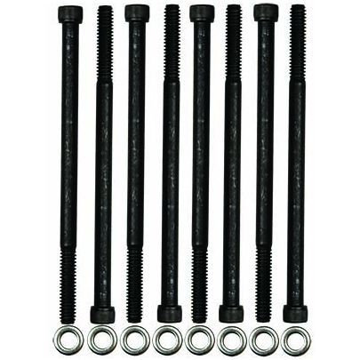 Valve Cover Fastener - Bolts - 1/4-20 in Thread - 4.750 in Long - Washers - Allen Head - Steel - Black Oxide - Small Block Chevy - Set of 8