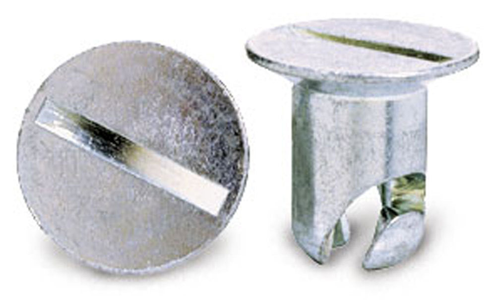 Quick Turn Fastener - Flush Head - Slotted - 0.500 in Body - Steel - Zinc Plated - Set of 10