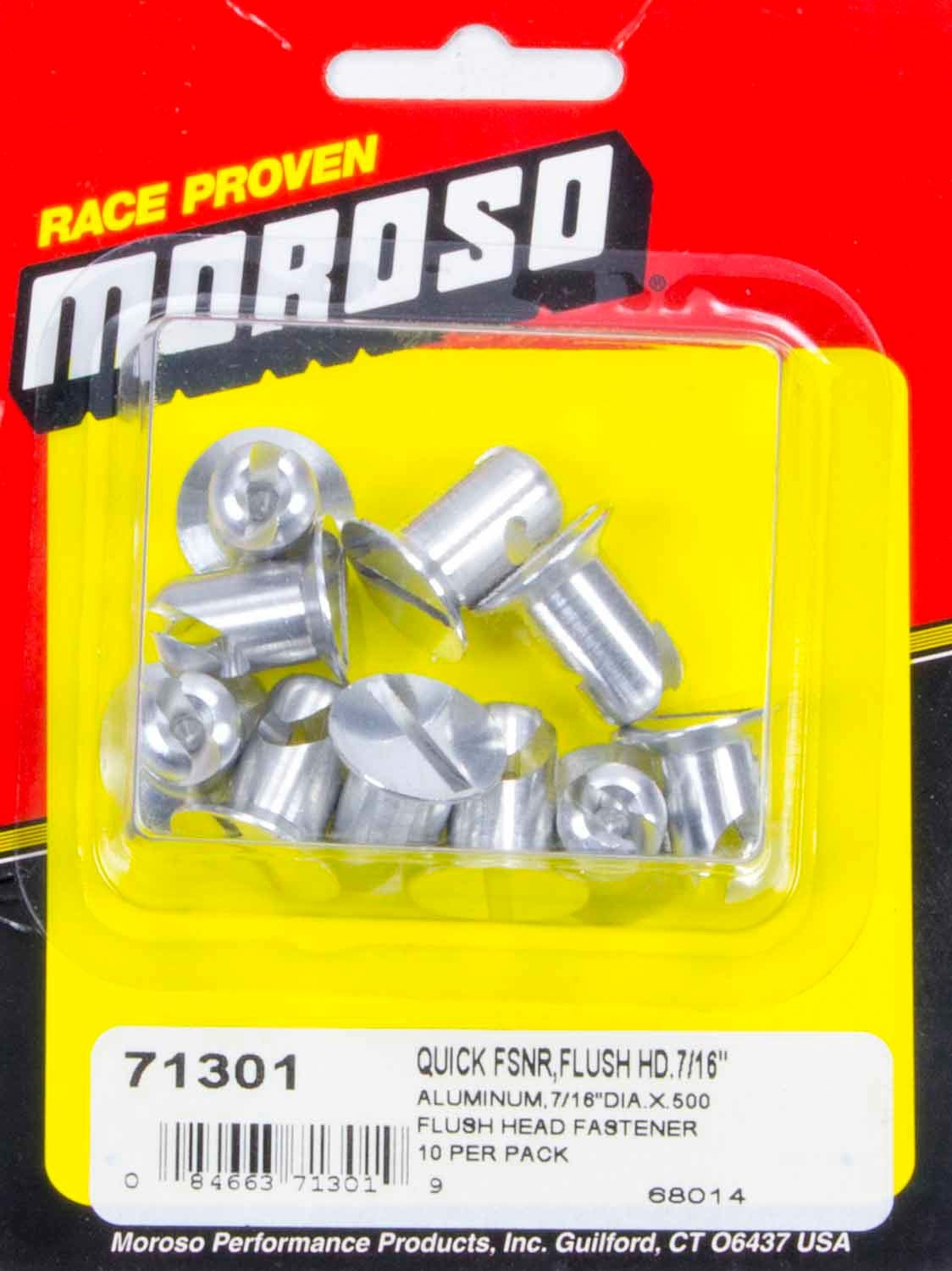 Quick Turn Fastener - Flush Head - Slotted - 7/16 x 0.500 in Body - Aluminum - Set of 10