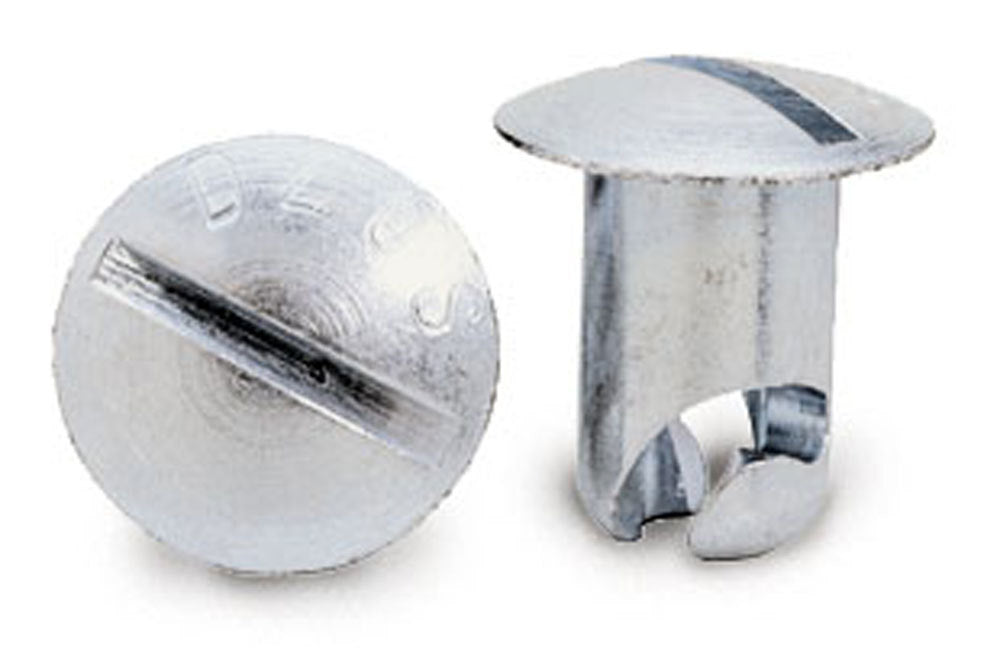 Quick Turn Fastener - Oval Head - Slotted - 0.500 in Body - Steel - Zinc Plated - Set of 10