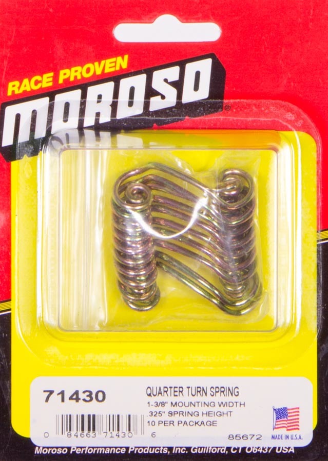Quick Turn Fastener Spring - 1 in Long - 0.325 in Reach - Set of 10