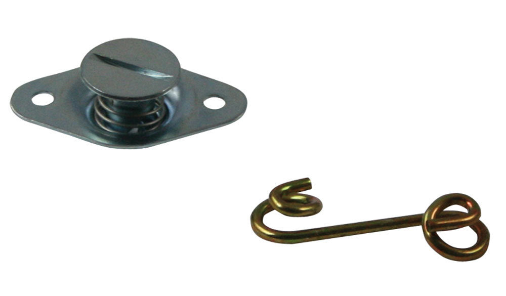 Quick Turn Fastener - Self Ejecting - Flush Head - Slotted - 5/16 x 0.400 in Body - Steel - Zinc Plated - Set of 10