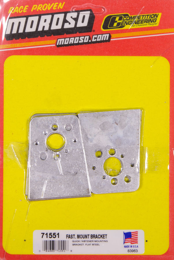 Quick Turn Mounting Bracket - Rivet-On - 0.059 in Thick - Requires 1 or 1-3/8 in Spring - Straight - Steel - Natural - Set of 10