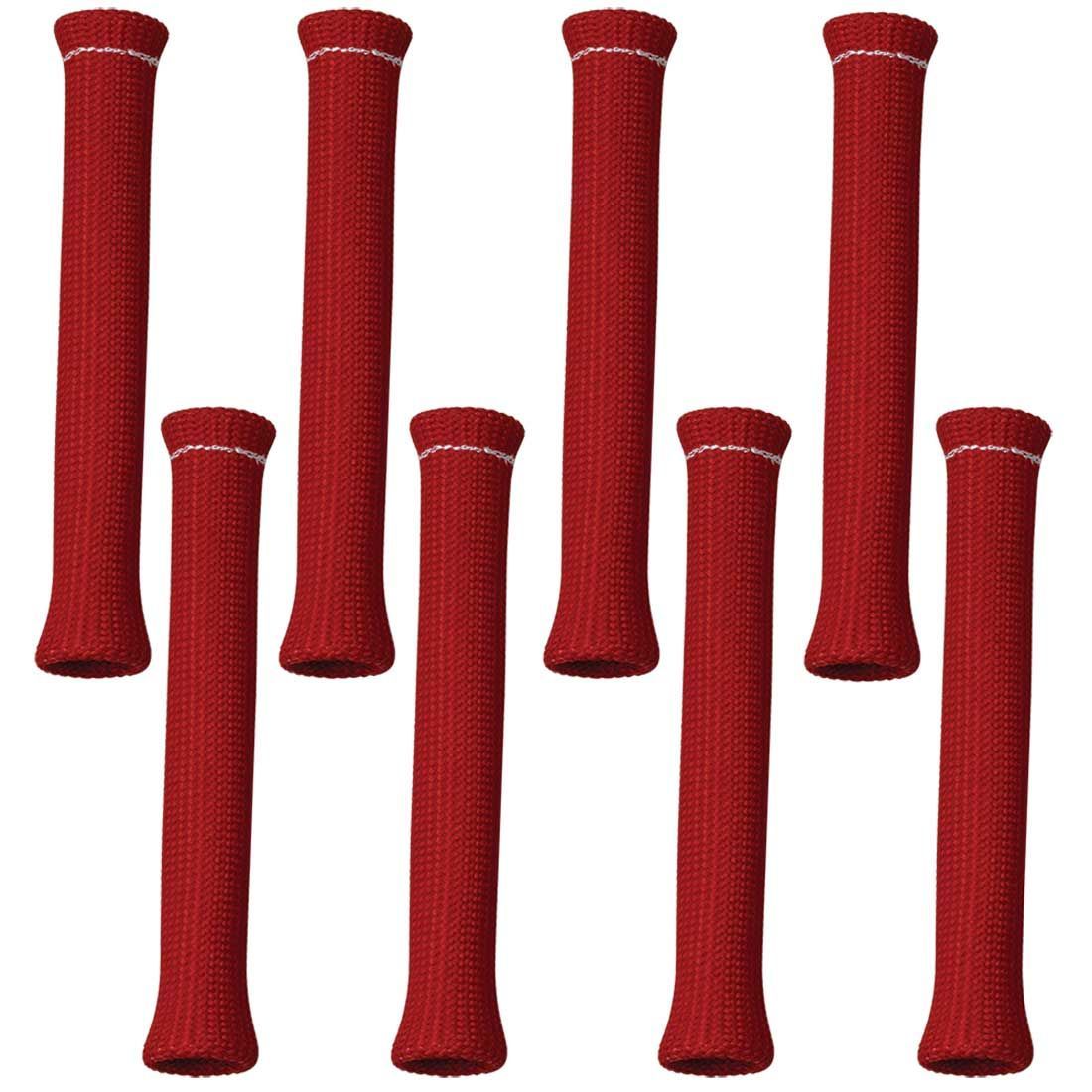 Spark Plug Boot Sleeve - 0.75 in ID - 7.5 in Long - High Temperature - Braided Fiberglass - Red - Set of 8