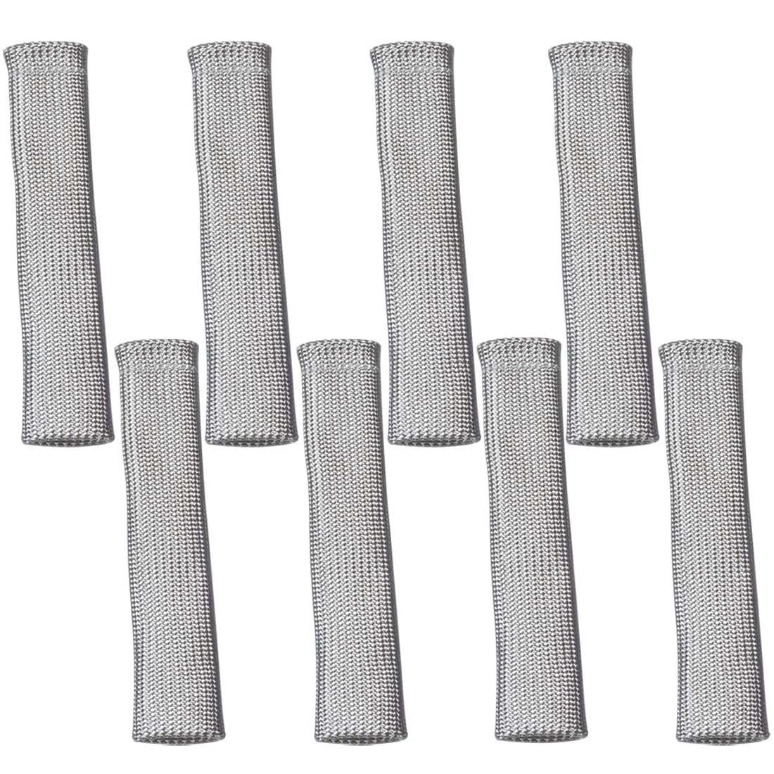 Spark Plug Boot Sleeve - 0.75 in ID - 7.5 in Long - High Temperature - Braided Fiberglass - Silver - Set of 8