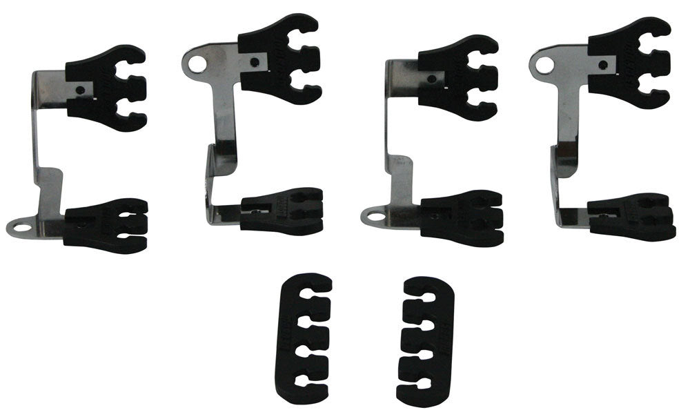 Spark Plug Wire Loom - Show Car - Valve Cover Mount - 7-9 mm - Black / Chrome - Universal - Kit