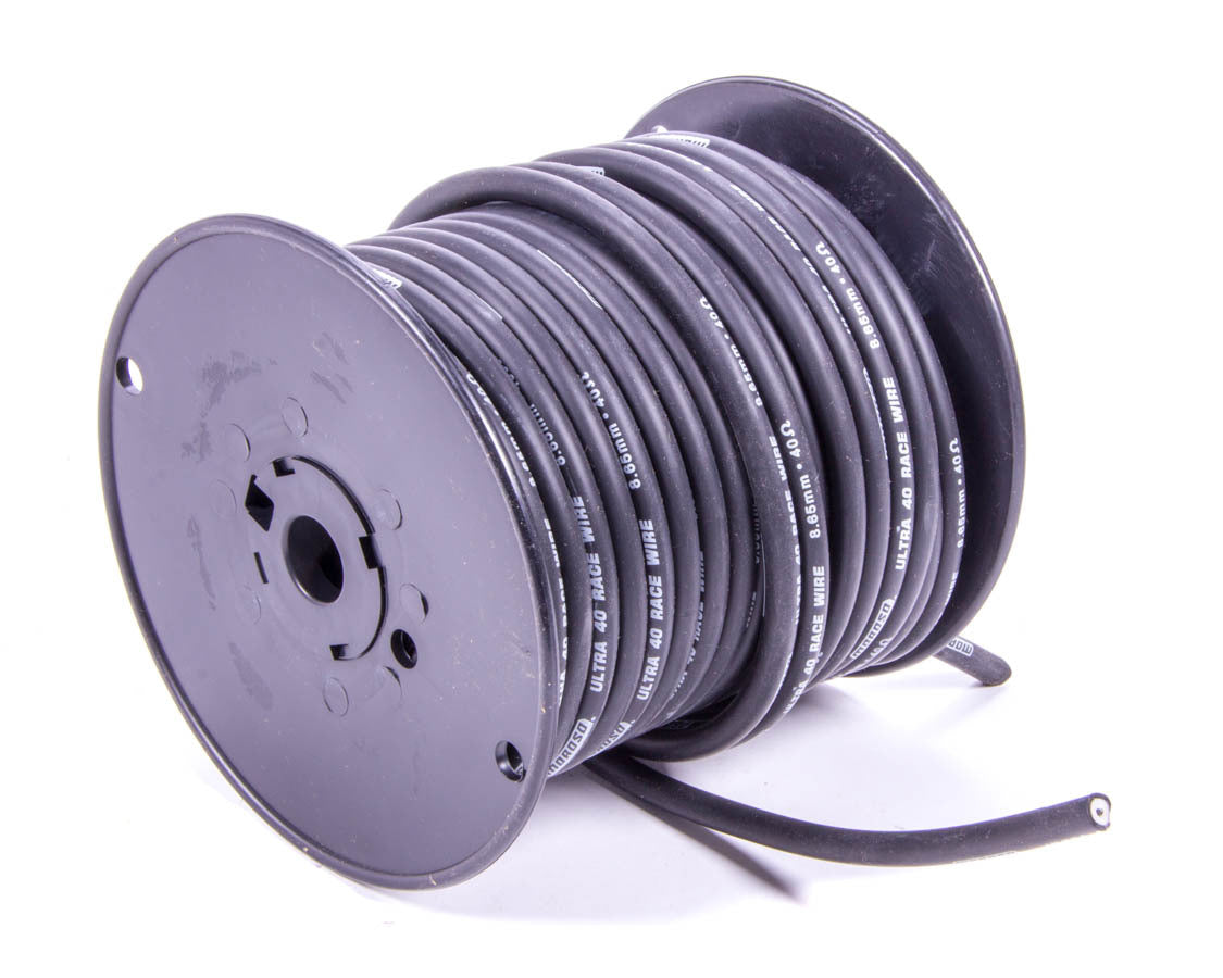 Spark Plug Wire - Ultra 40 - Spiral Core - 8.65 mm - 100 ft - Silicone - Black - Each