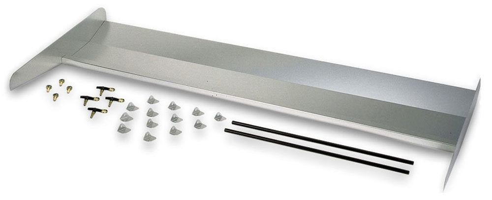 Spoiler - 57 x 12 in - Adjustable - 24 in Struts - 0.050 in Thick - Aluminum - Natural - Universal - Kit