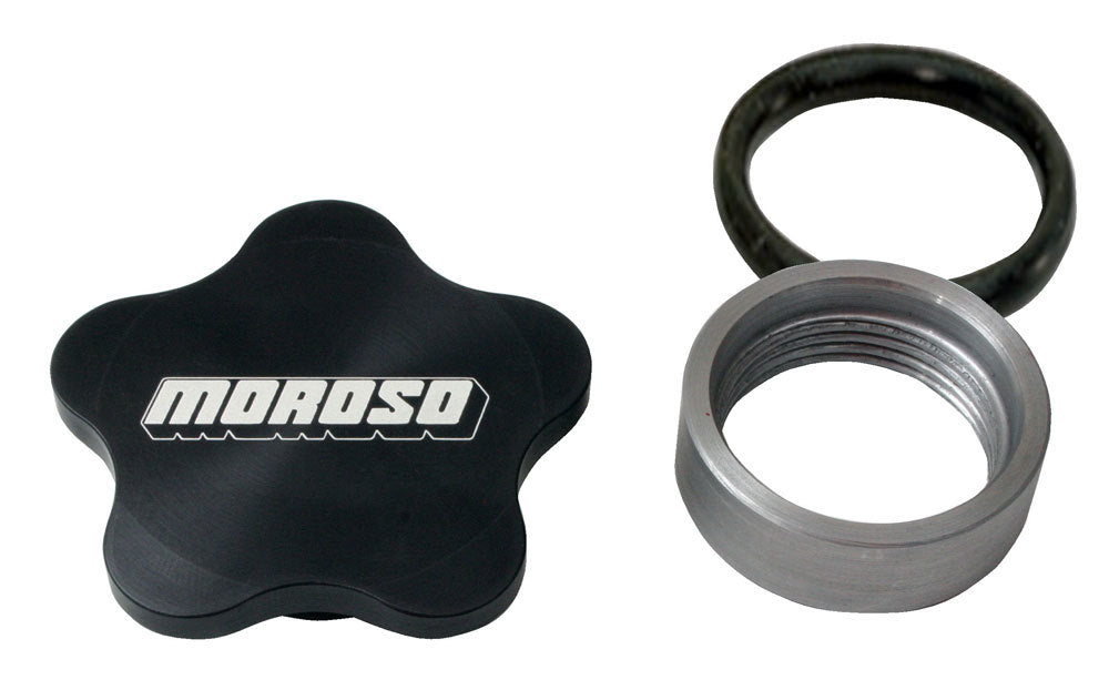 Bung and Cap Kit - 2.600 in OD - 1.375-12 in Thread - Weld-On - Aluminum Bung - O-Ring - Contoured Grip - Aluminum - Natural - Kit