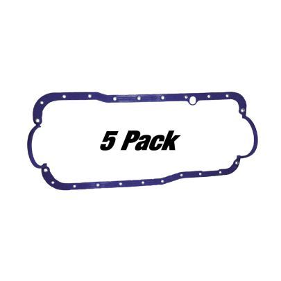 Oil Pan Gasket - 0.188 in Thick - 1-Piece - Steel Core Rubber - Small Block Ford - Set of 5