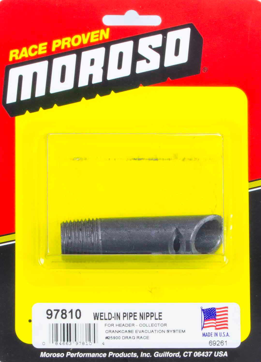 Pipe Nipple - 1/2 in NPT Thread - Weld-On - Moroso Style Crankcase Evacuation System - Each