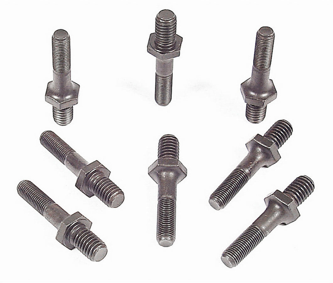 Rocker Arm Stud - Competition - 7/16-14 in Base Thread - 3/8-24 in Top Thread - 1.750 in Effective Stud Length - Steel - Black Oxide - Universal - Set of 16