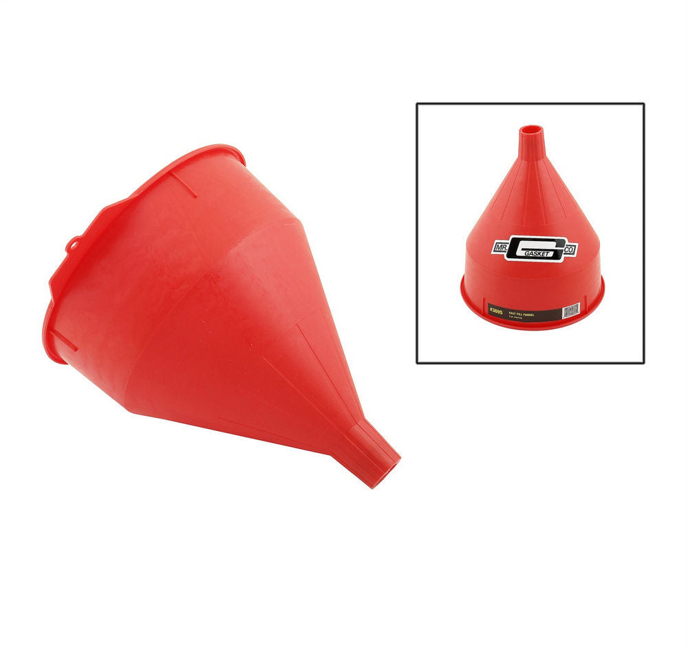 Funnel - Round - 8.75 in OD x 10.375 in Long - Screen - Plastic - Red - Each