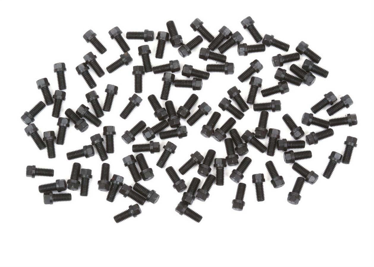 Header Bolt - 3/8-16 in Thread - 0.75 in Long - Hex Head - Steel - Black Oxide - Set of 100