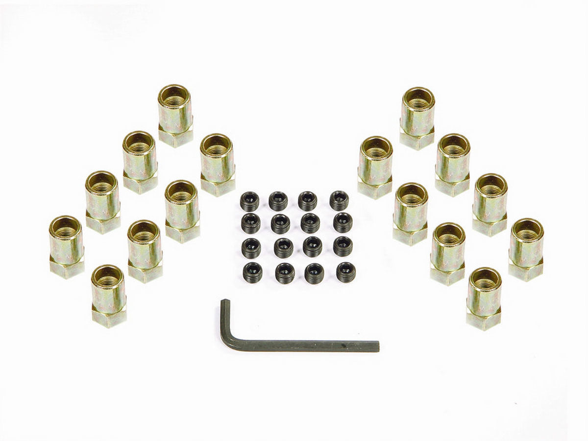 Rocker Arm Nut - 3/8-24 in Thread - 0.603 in Shank Diameter - Steel - Cadmium - Stamped Steel Rockers - Set of 16