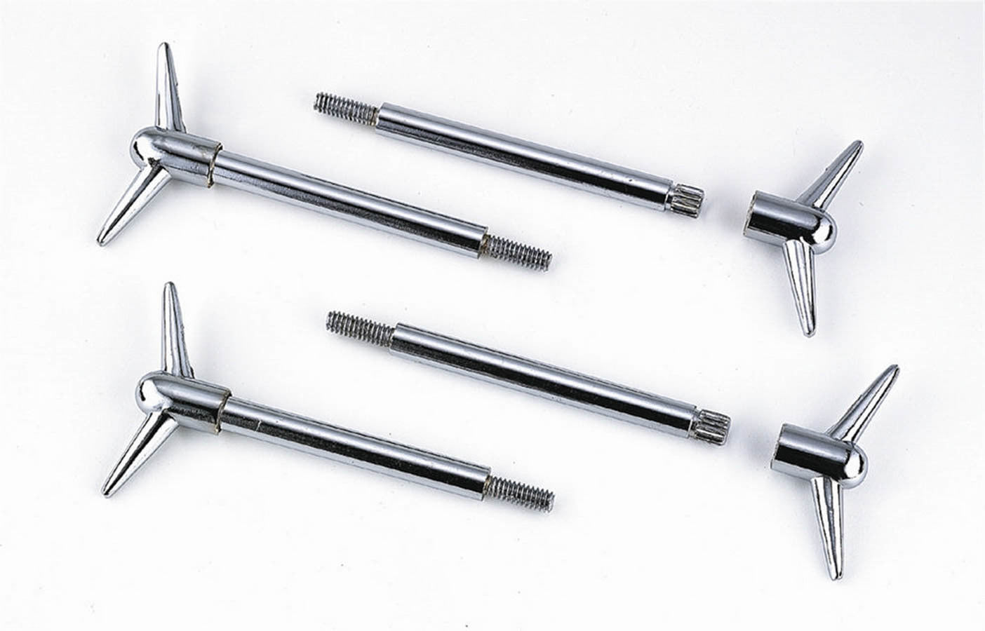 Valve Cover Fastener - Bolt - 1/4-20 in Thread - 4.000 in Long - Wing Head - Steel - Chrome - Set of 4